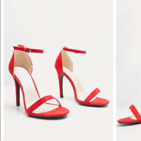 Pretty Little Thing red strap heel sandals - Picture 3 of 5